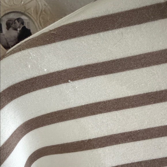 Spanx Air Essentials Striped Brown and Cream Sweatshirt - Picture 4 of 6